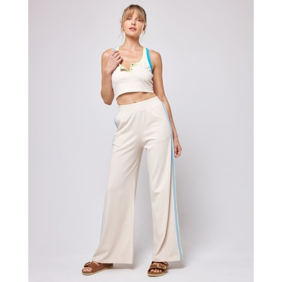 L*SPACE // soft jersey hi waist wide leg side stripe side snap activewear pants - Picture 9 of 9